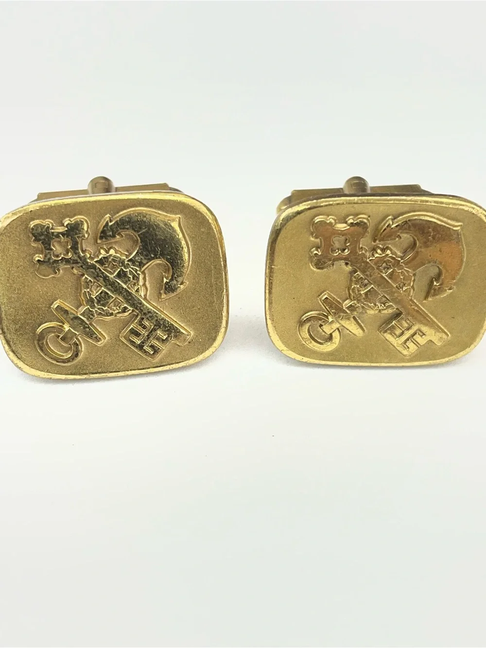 Gold-Tone Anchor & Key Cufflink - Men's Accessory